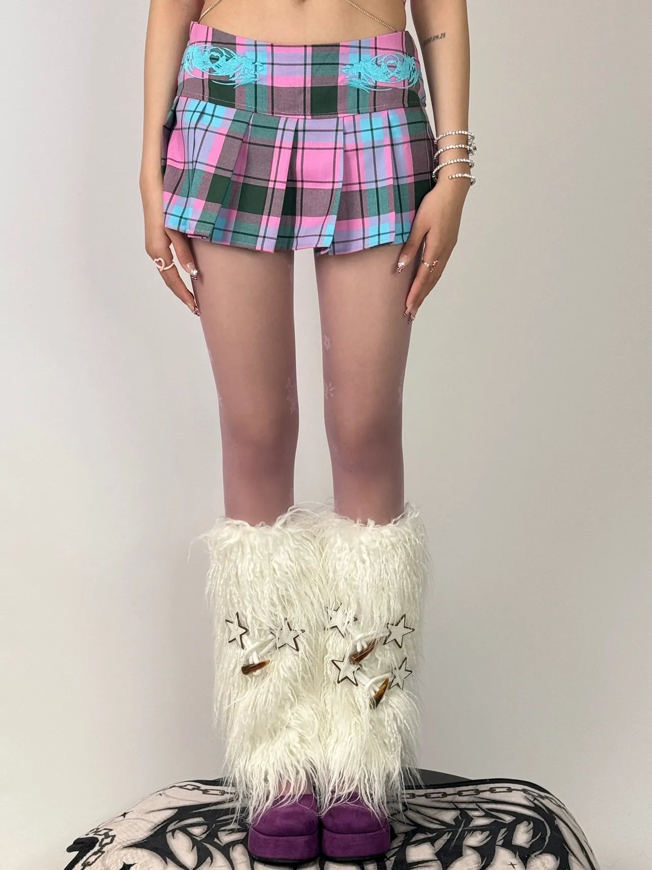 Punk Y2K Star Fluffy Leg Warmers