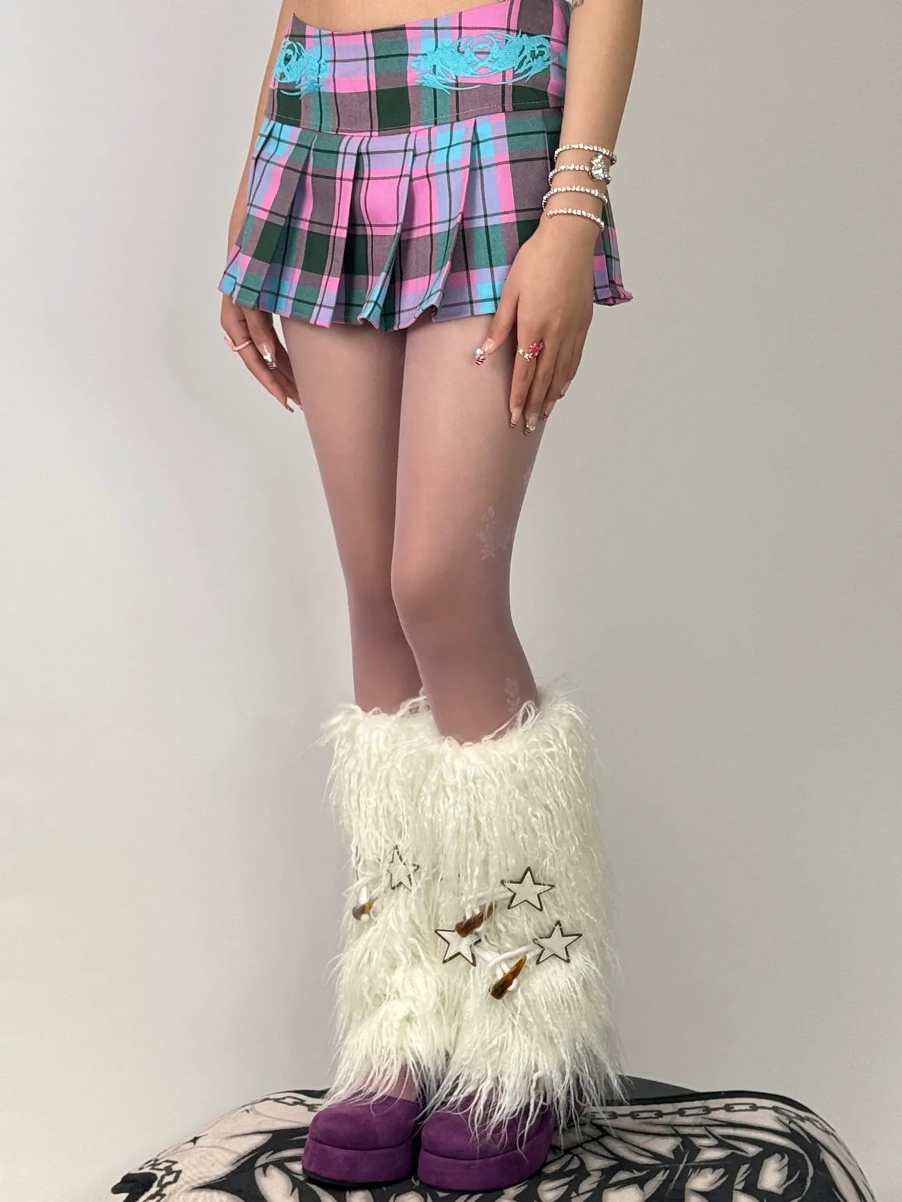 Punk Y2K Star Fluffy Leg Warmers