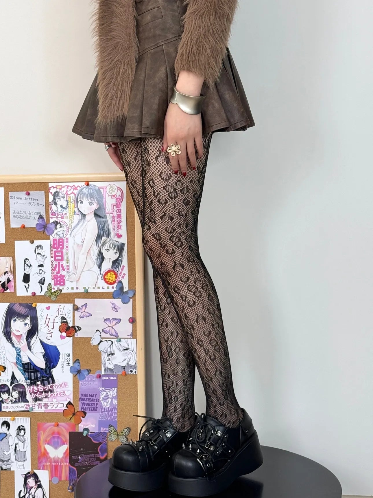 Leopard Lace Fishnet Tights