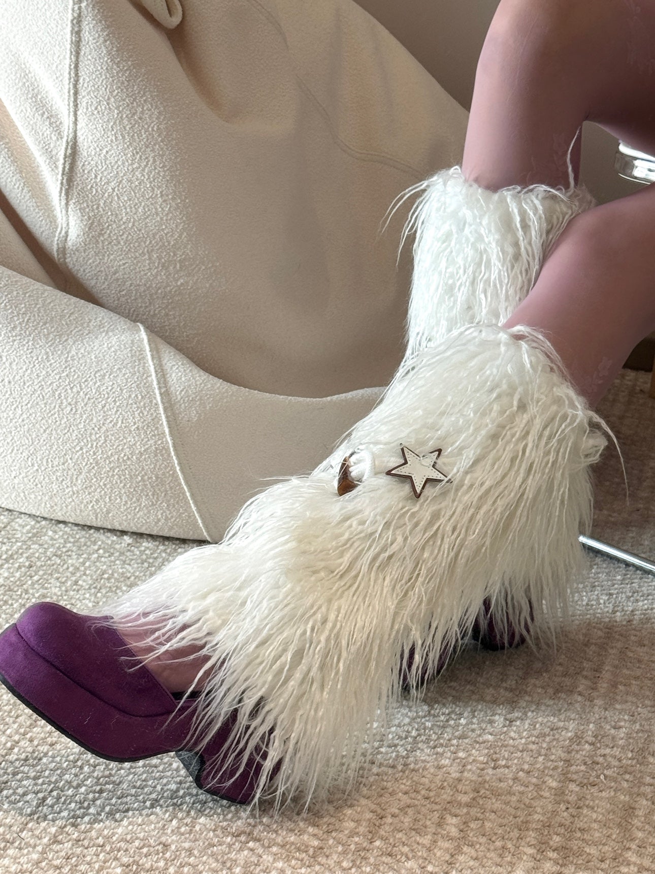 Punk Y2K Star Fluffy Leg Warmers
