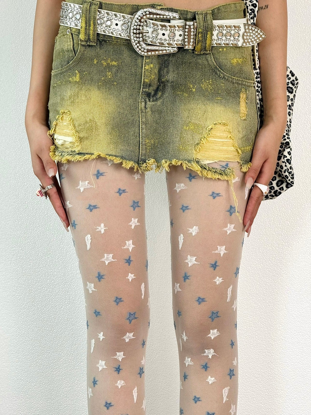 Star Embroidered Sheer Tights
