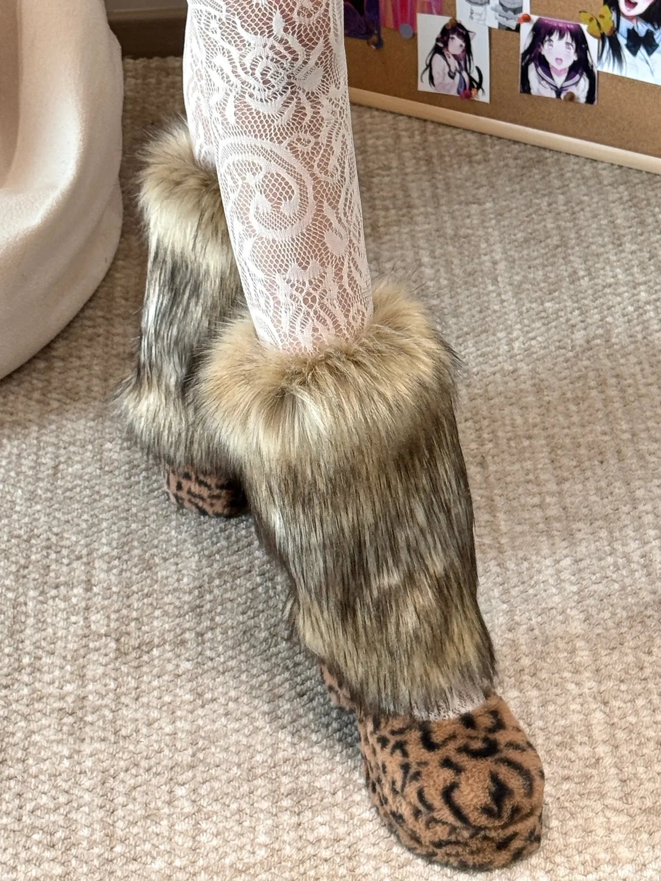 Y2K Fluffy Faux Fox Boot Covers