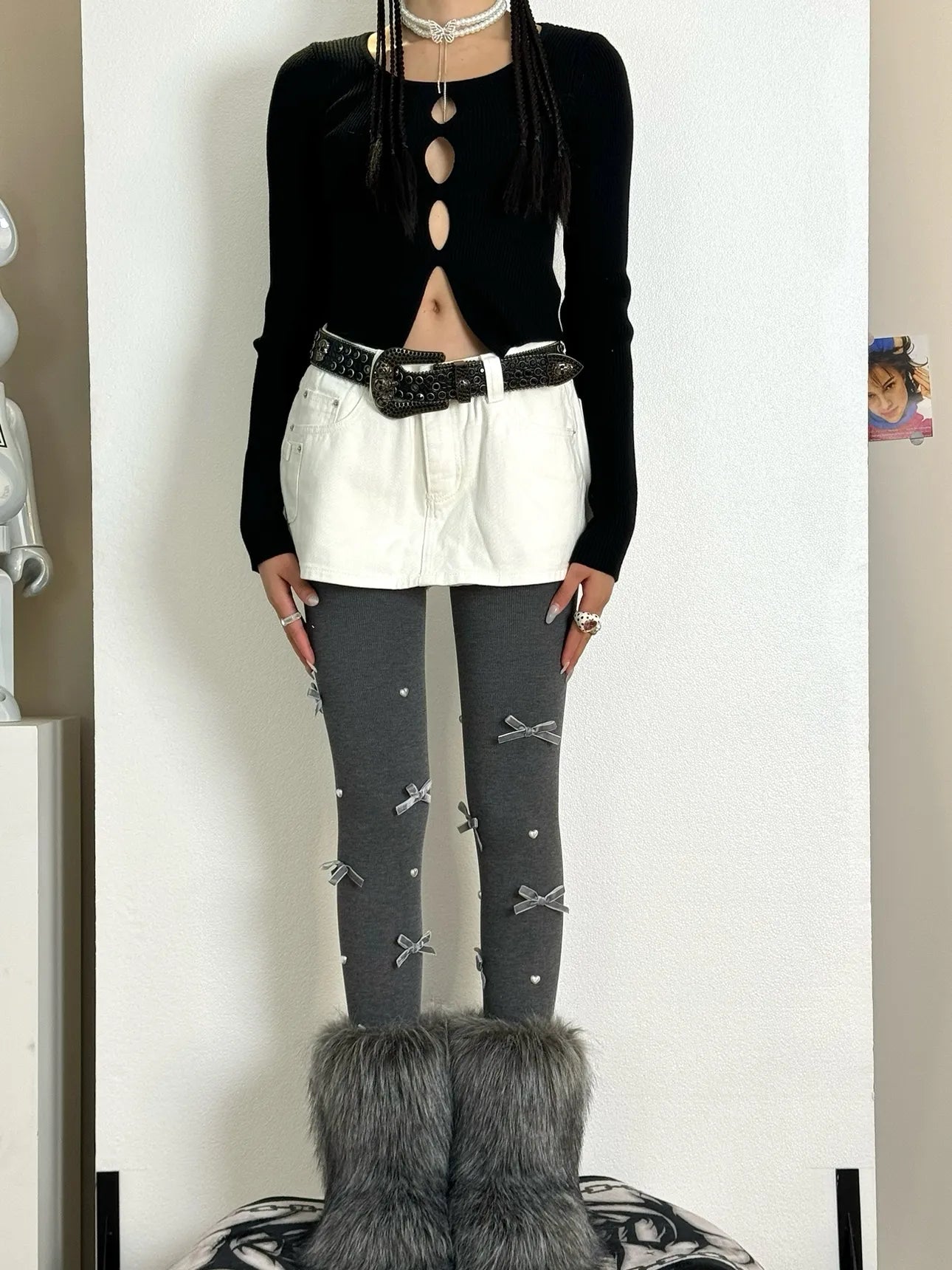 Sweet Pearl Bow Lolita Tights