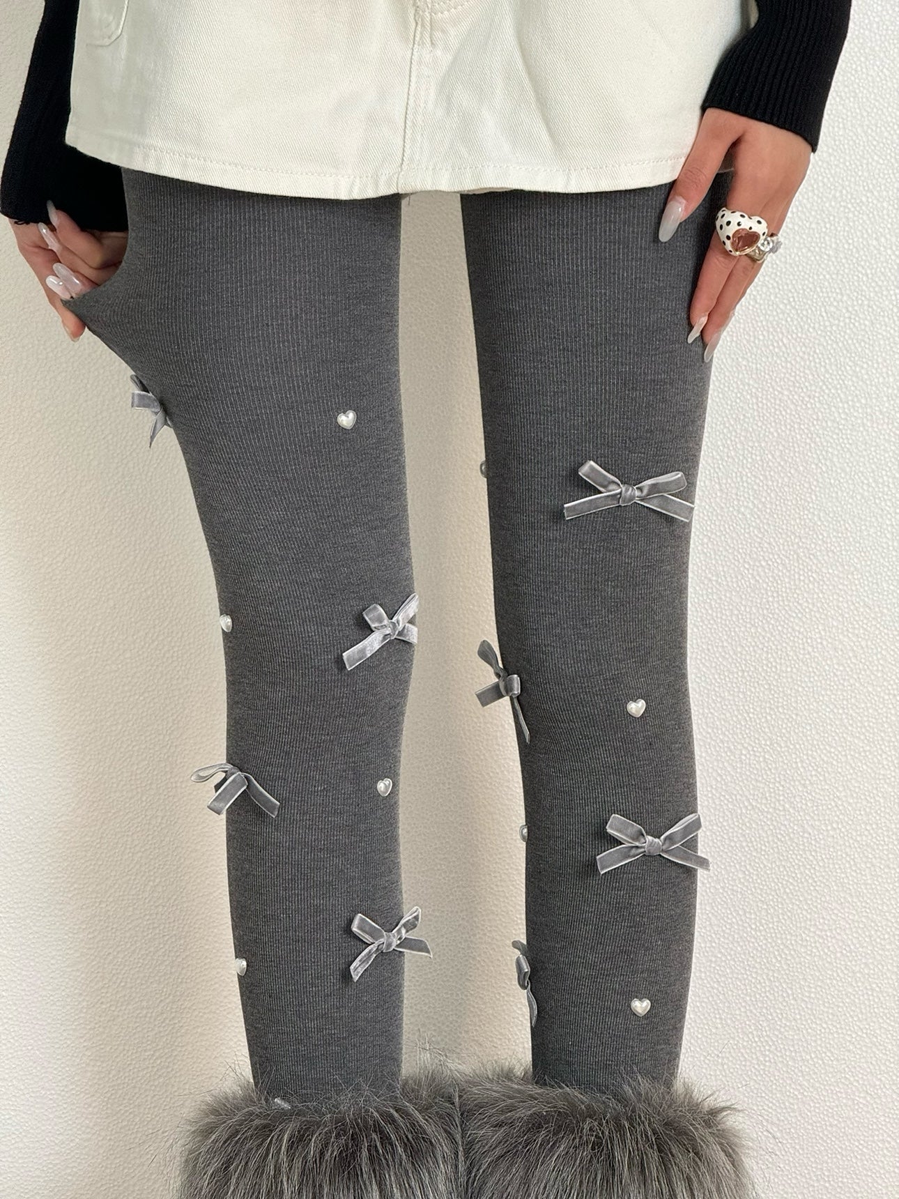 Sweet Pearl Bow Lolita Tights