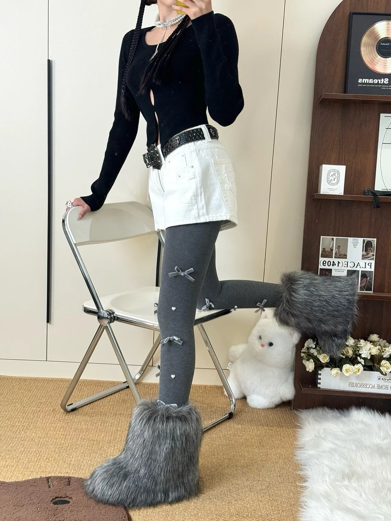 Sweet Pearl Bow Lolita Tights