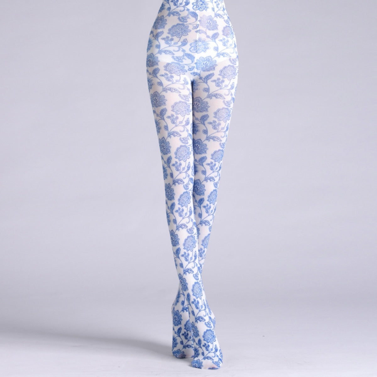 Chinese Porcelain Print Tights