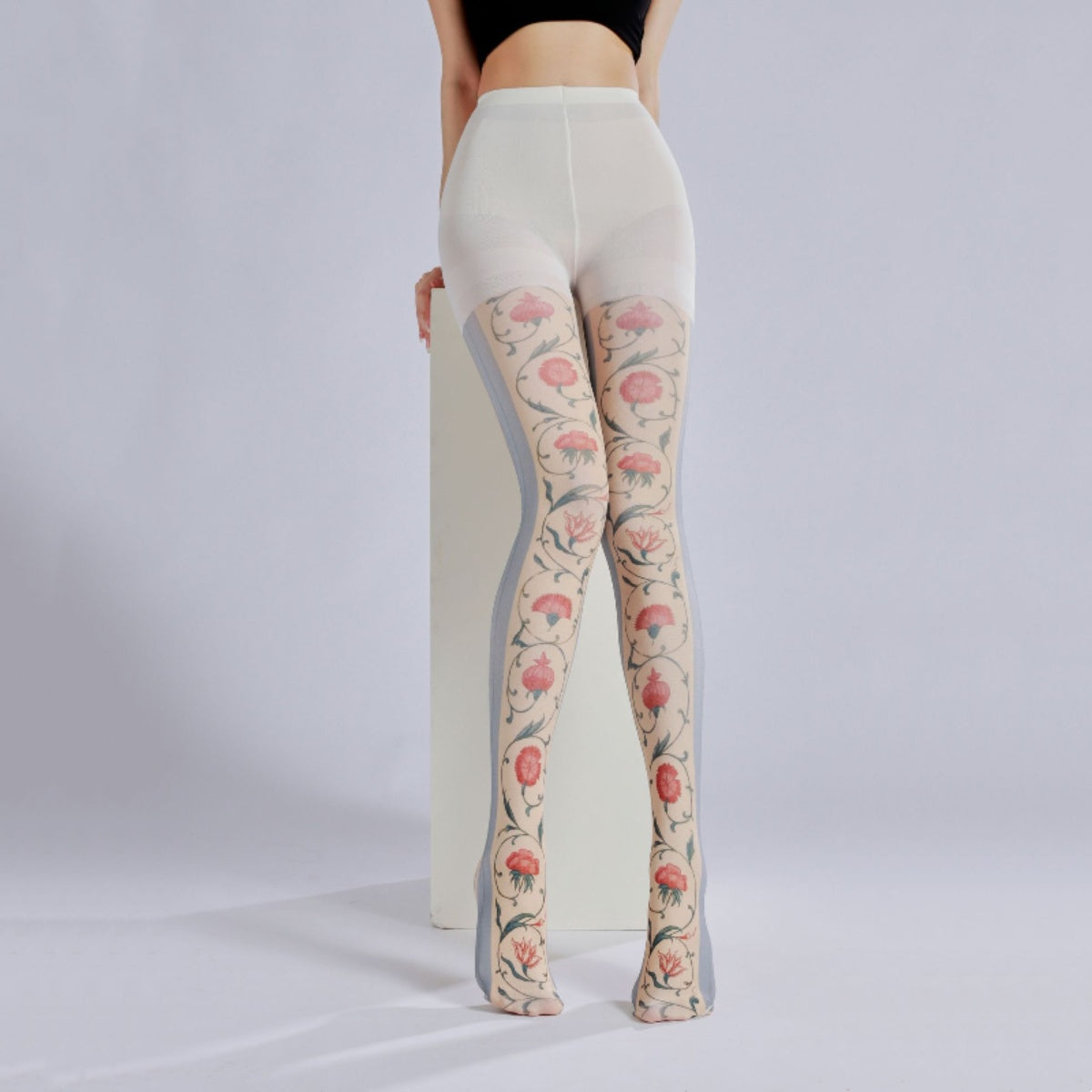 Boho Floral Pattern Tights