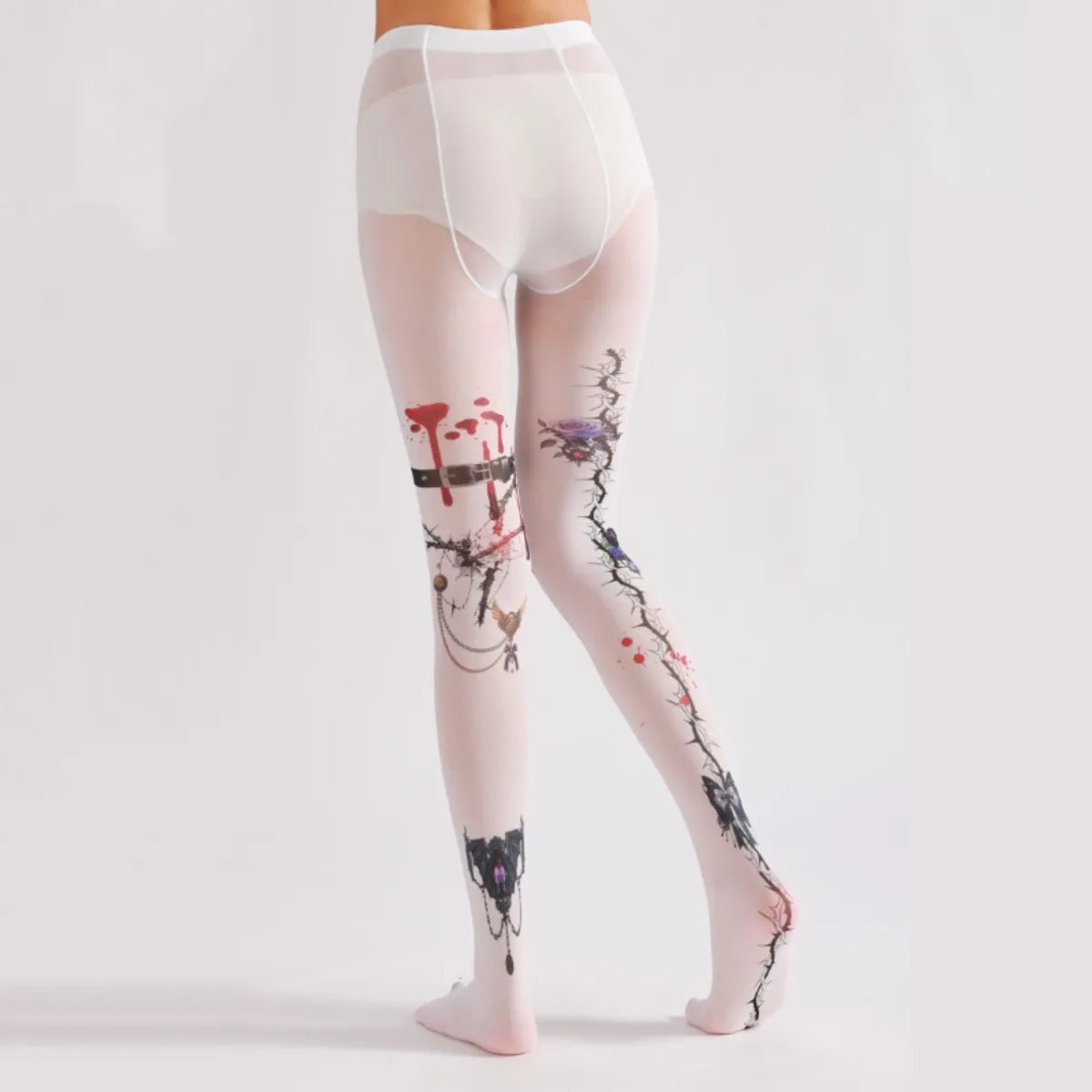 Dark Thorn Anime Print Tights