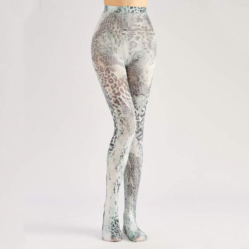 Art Leopard Print Tights
