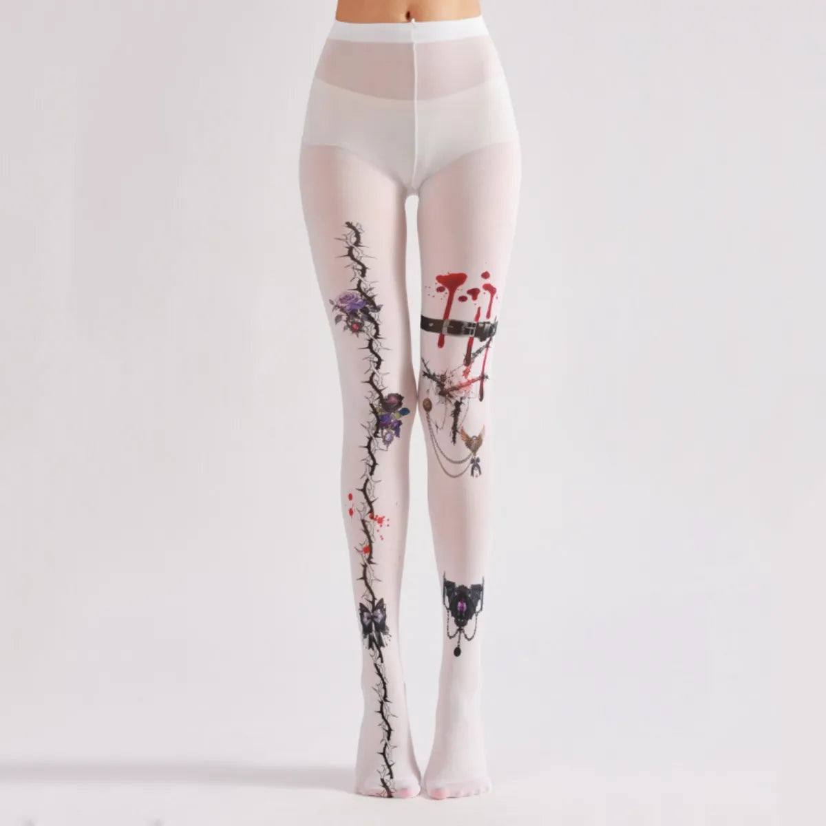 Dark Thorn Anime Print Tights
