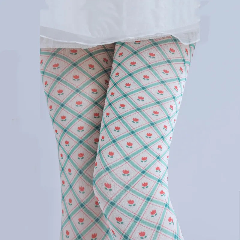 Plaid Print JK Lolita Tights