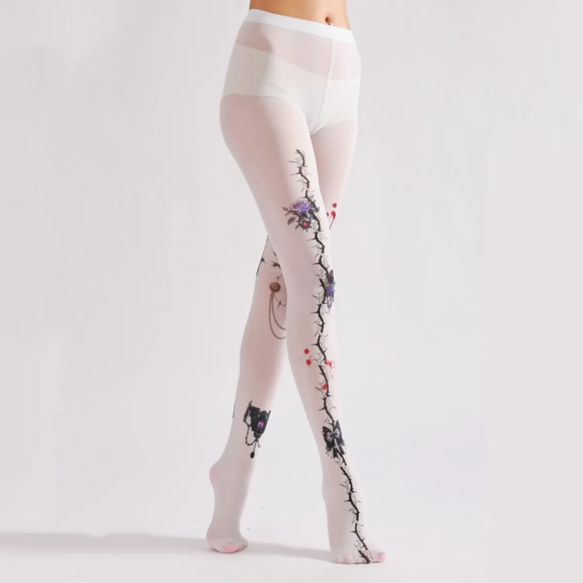 Dark Thorn Anime Print Tights