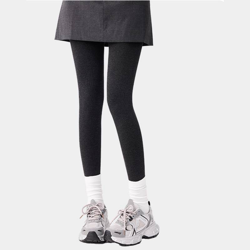 Grey Striped Fleece Lined Pantyhose