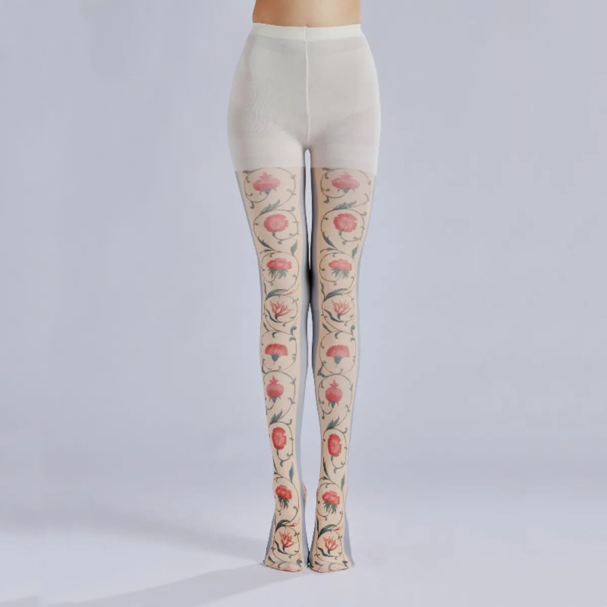 Vintage Floral Print Tights