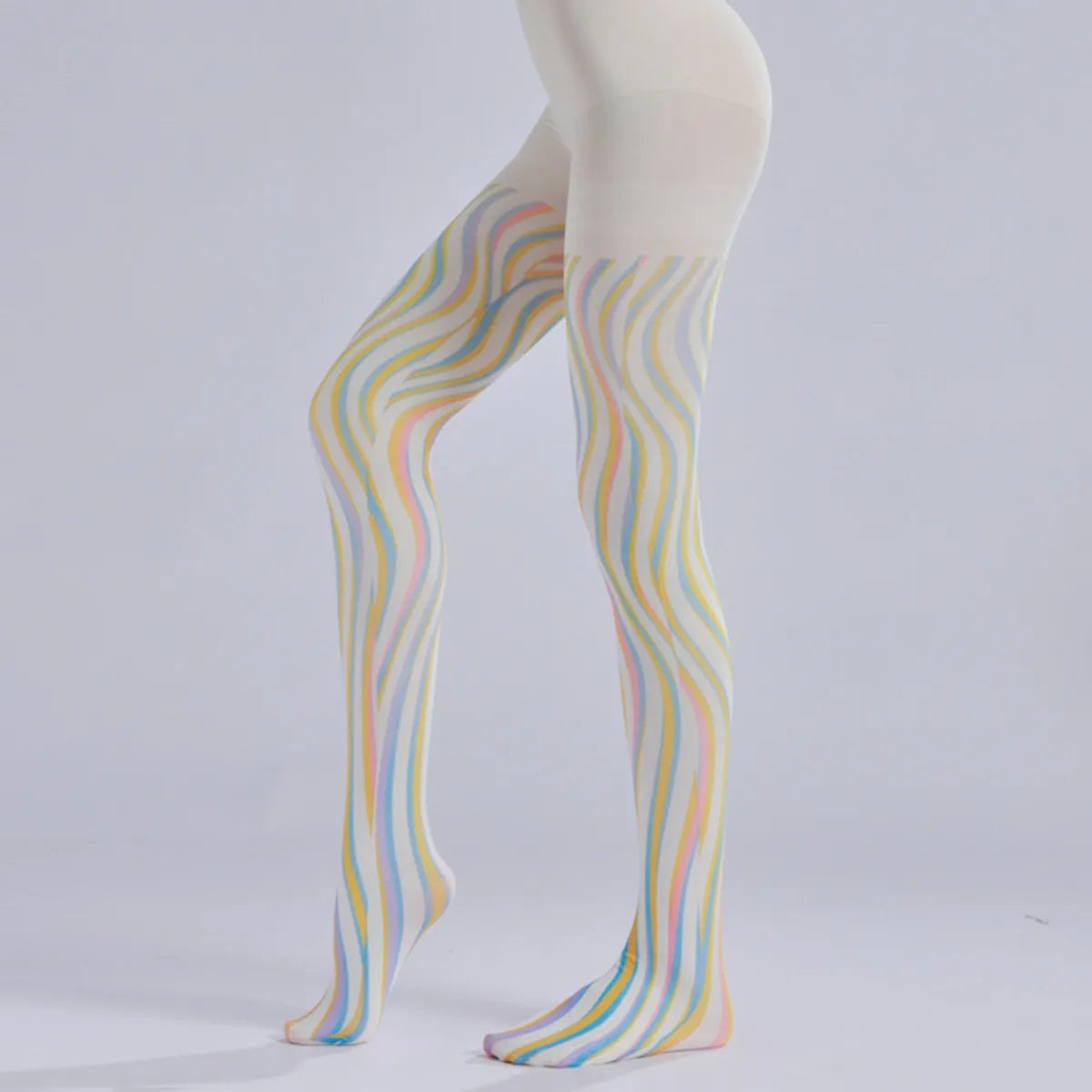 Colorful Wave Print Lolita Tights