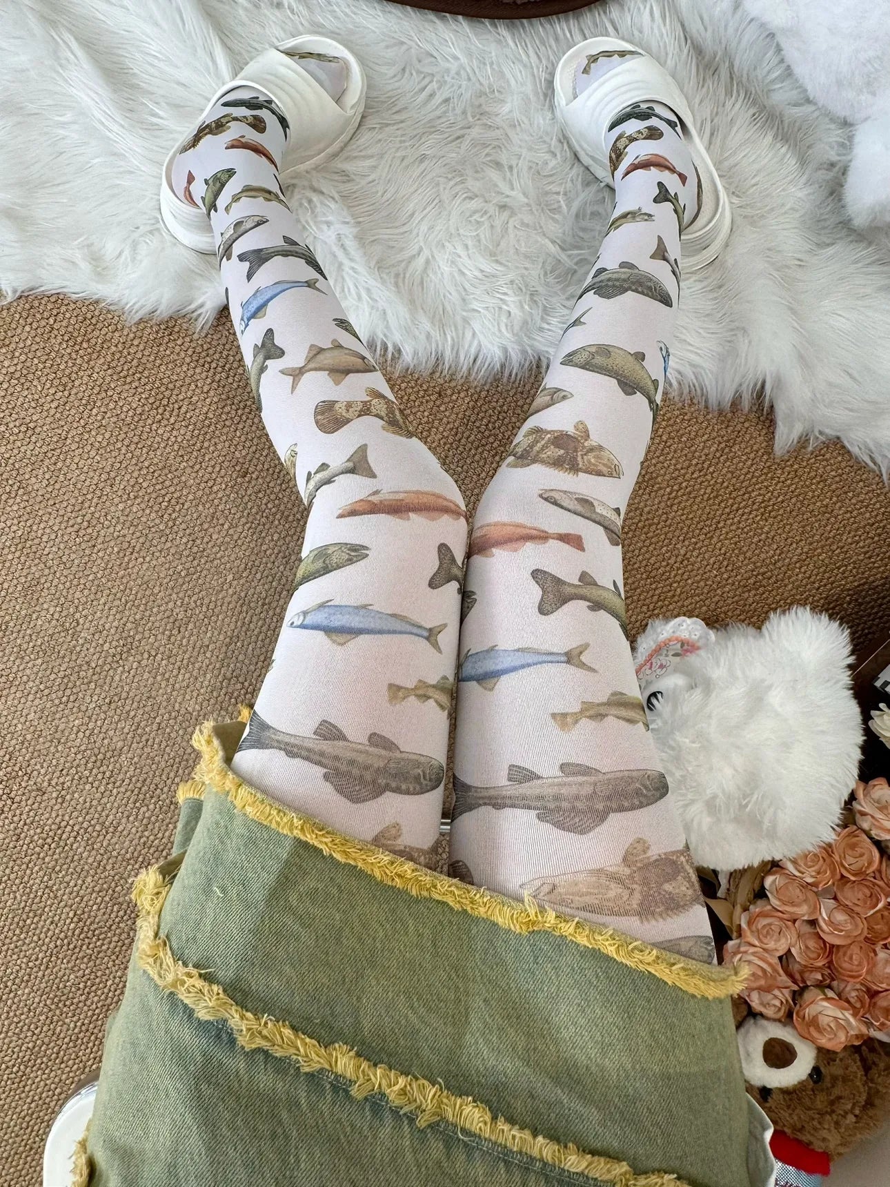 Tropical Fish Print Pantyhose