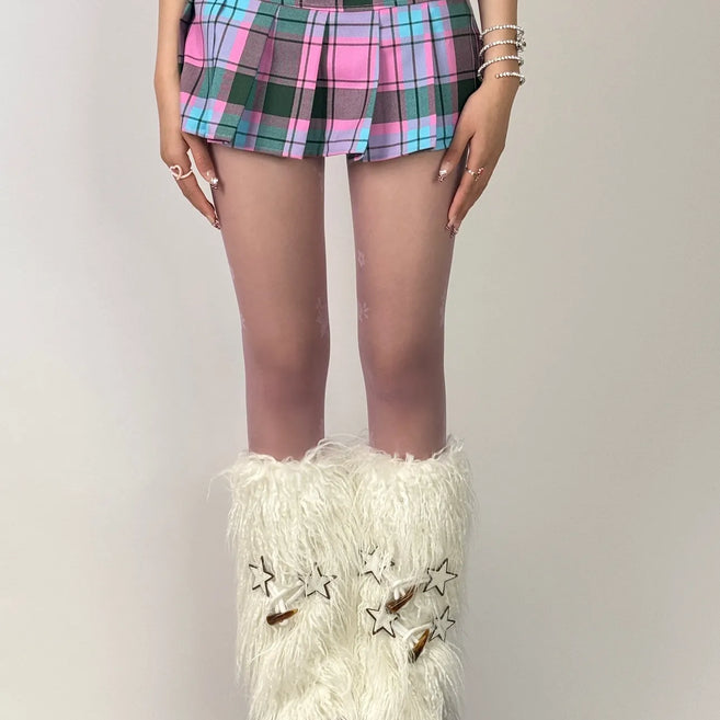 Punk Y2K Star Fluffy Leg Warmers