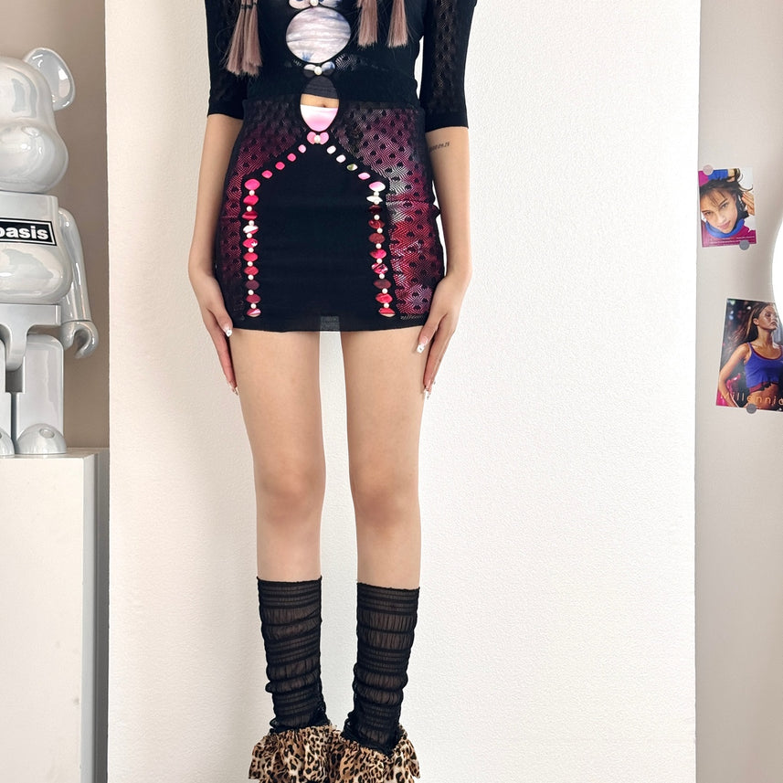 Y2K Leopard Layered Mesh Leg Warmers