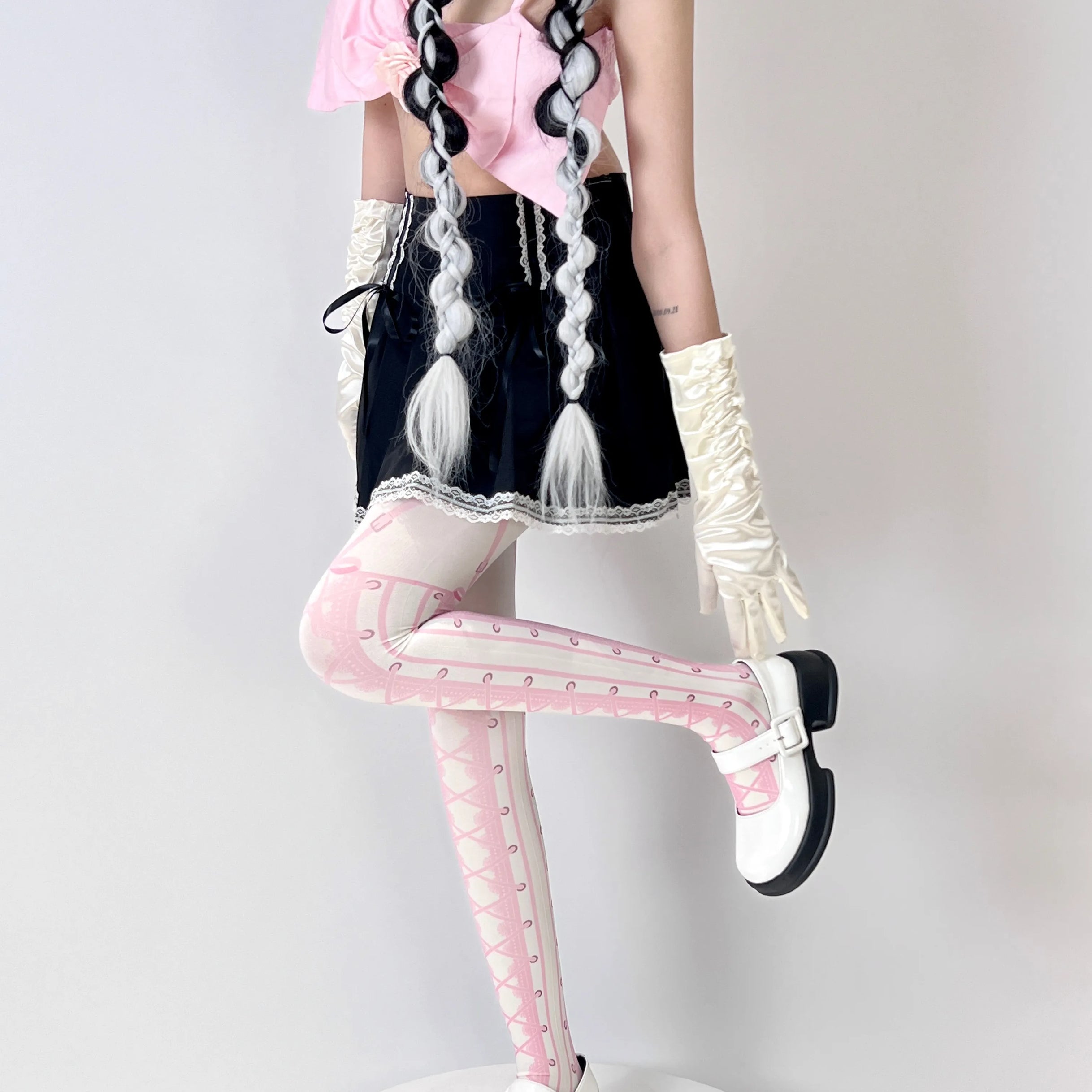 Sweet Lolita Pink Print Pantyhose