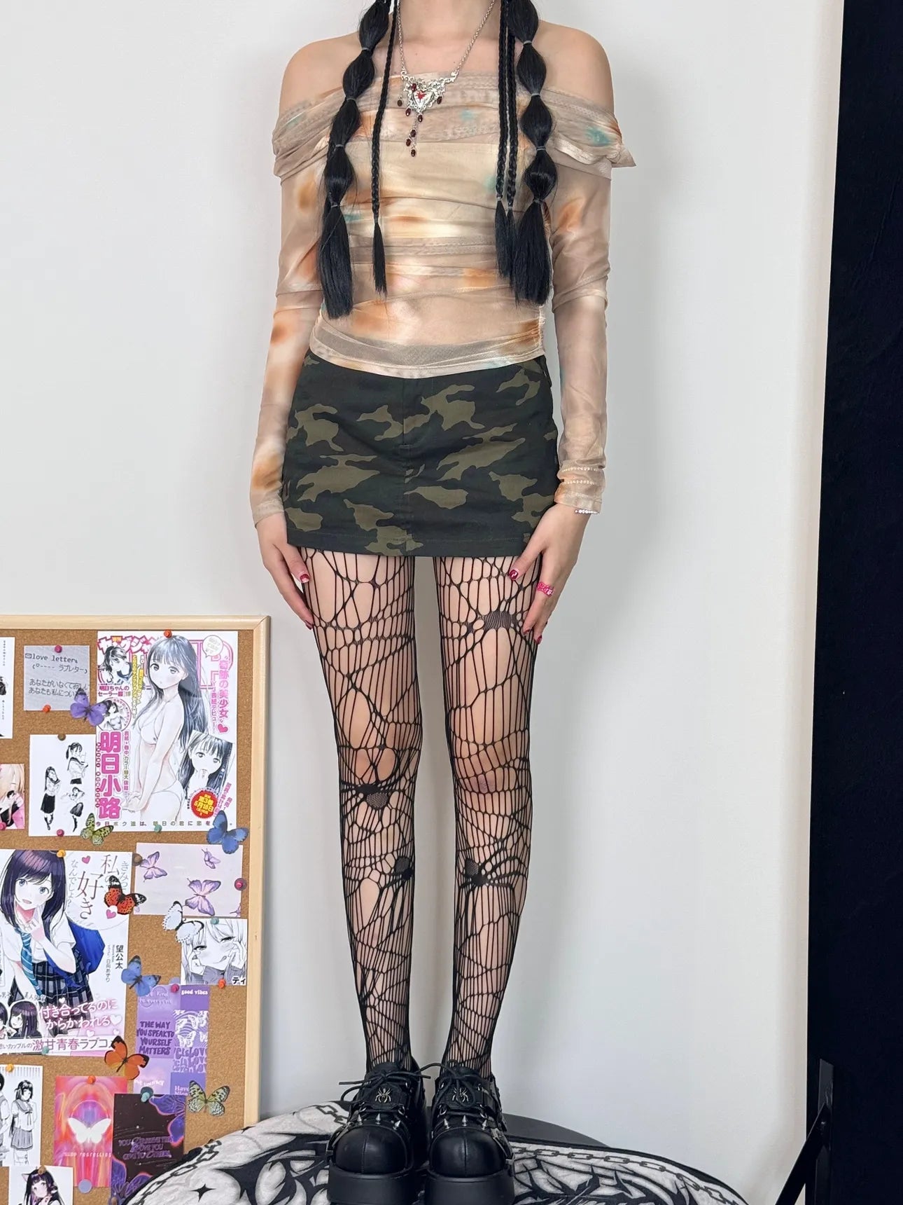 Spider Web Gothic Fishnet Tights