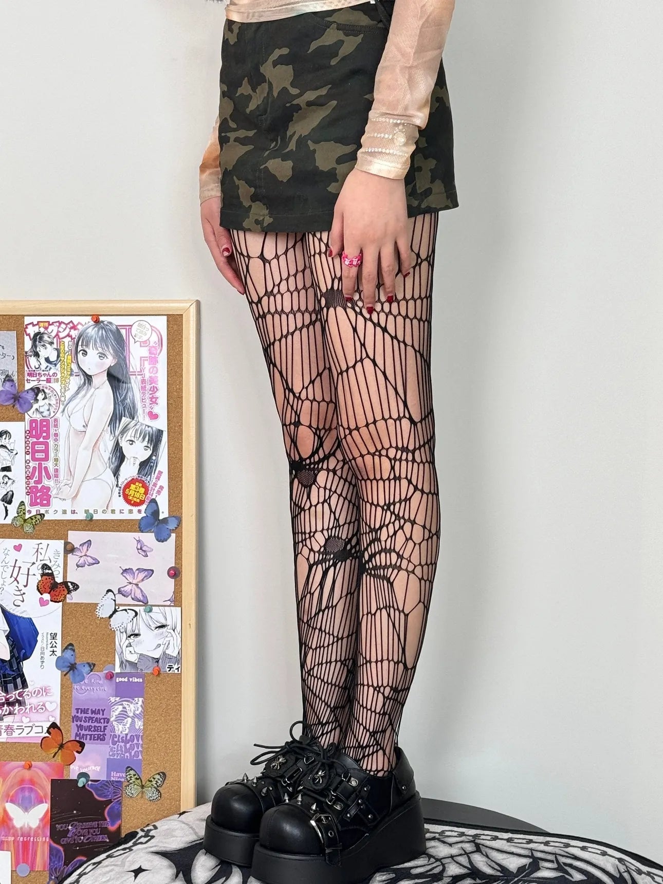 Spider Web Gothic Fishnet Tights