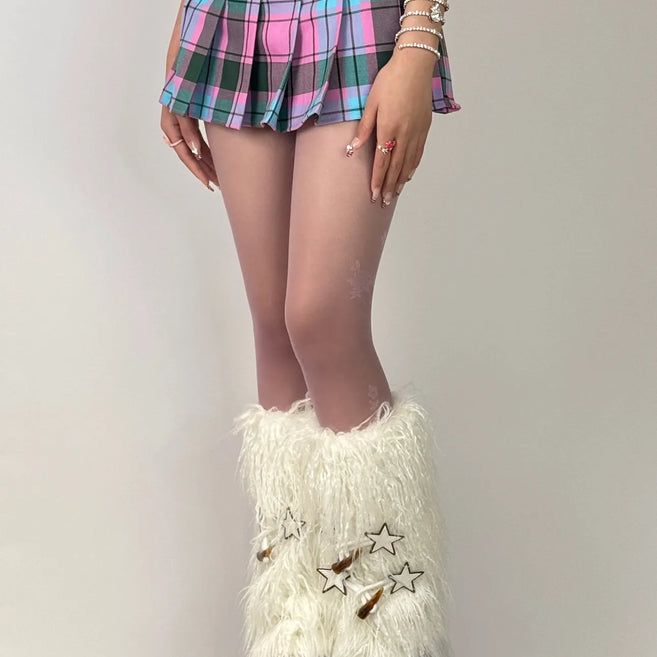 Punk Y2K Star Fluffy Leg Warmers