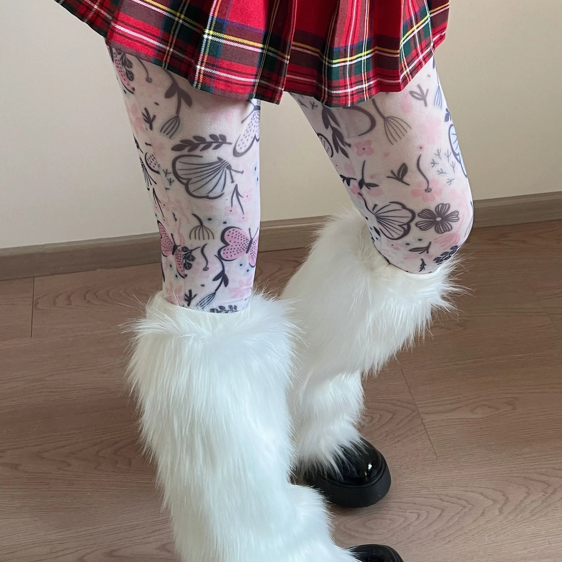 White Fuzzy Leg Warmers for Boots