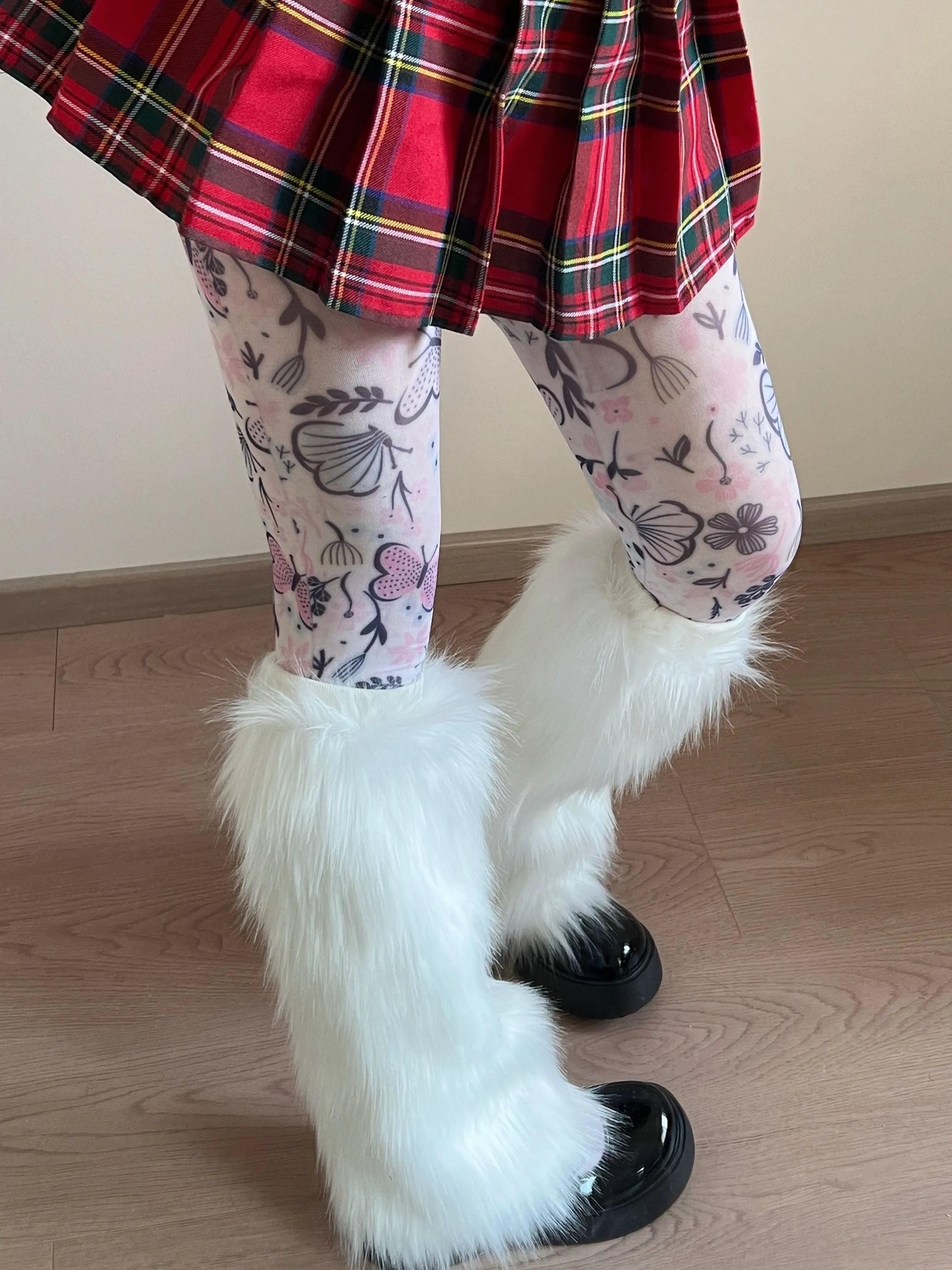 White Fuzzy Leg Warmers for Boots