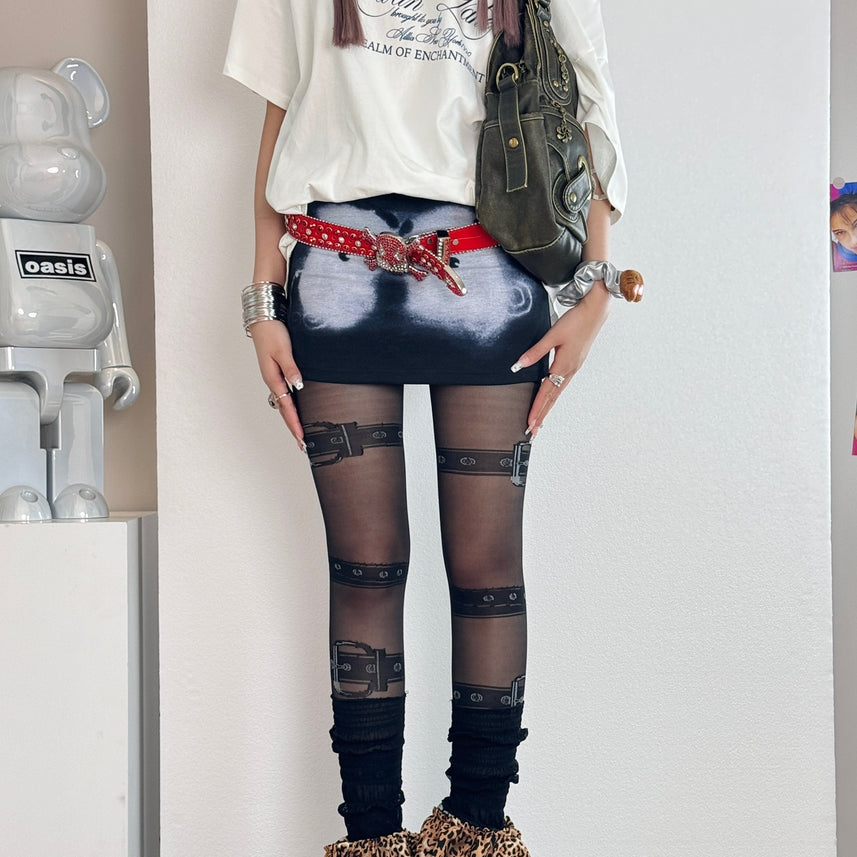 Y2K Leopard Layered Mesh Leg Warmers