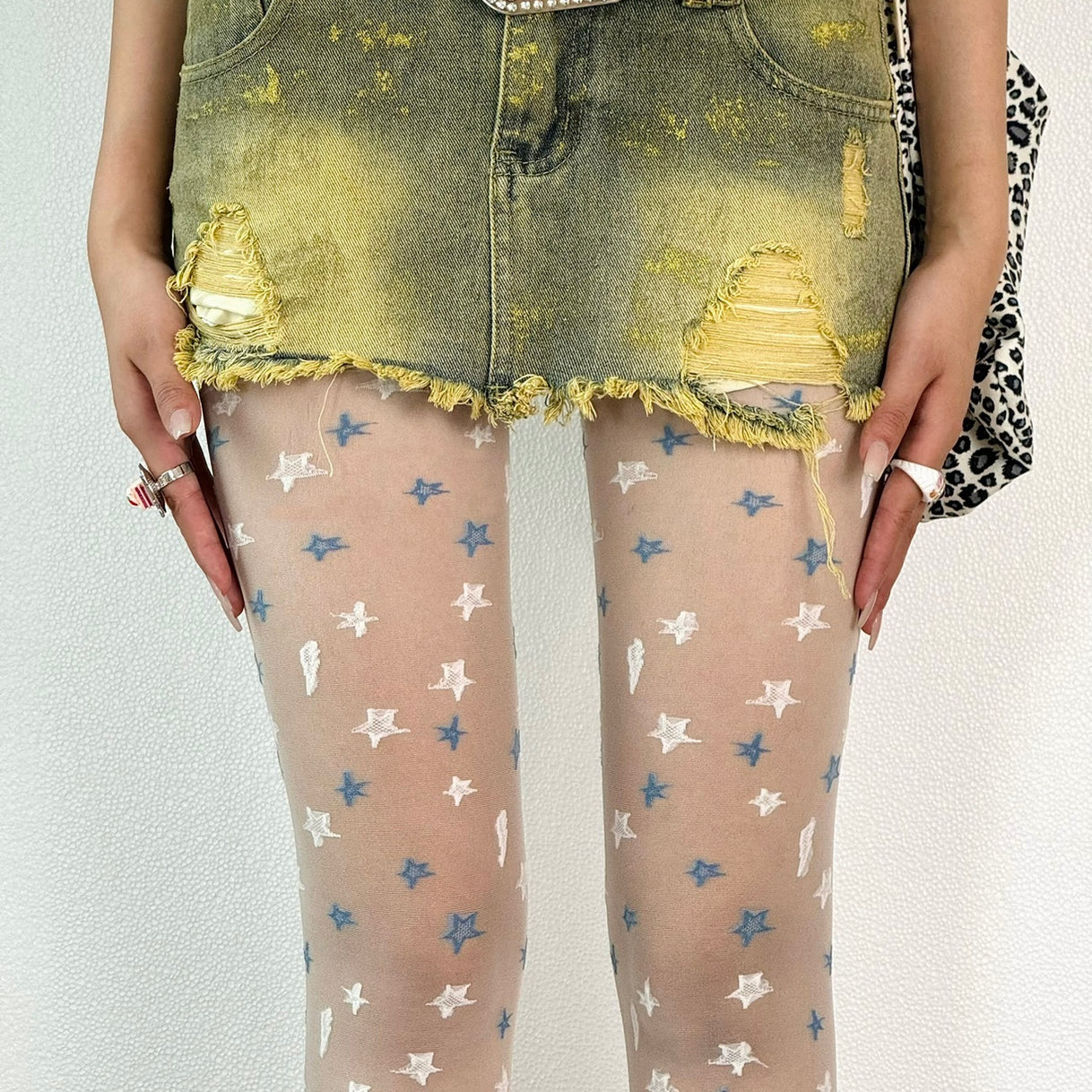Star Embroidered Sheer Tights