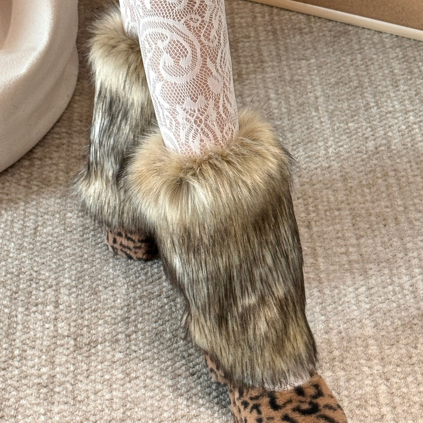 Y2K Fluffy Faux Fox Boot Covers