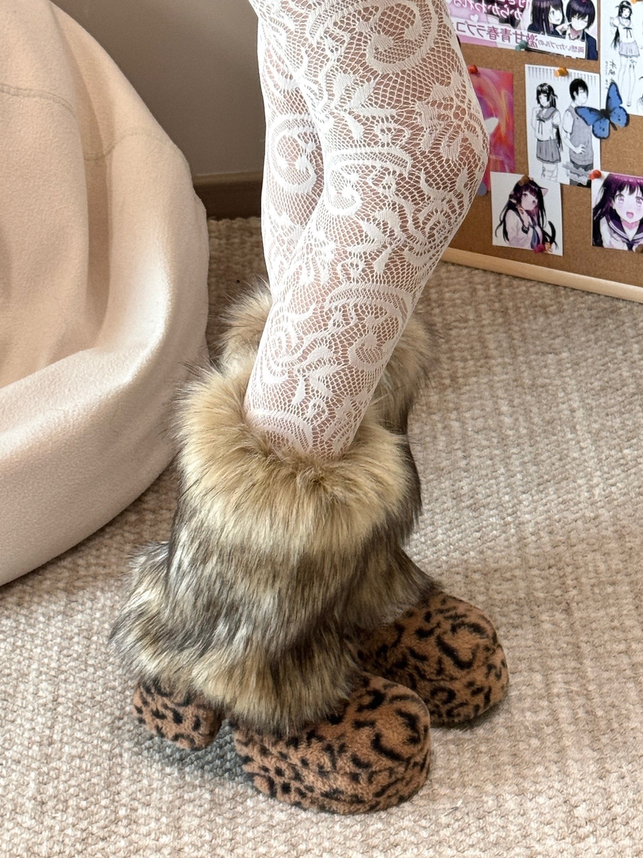 Y2K Fluffy Faux Fox Boot Covers