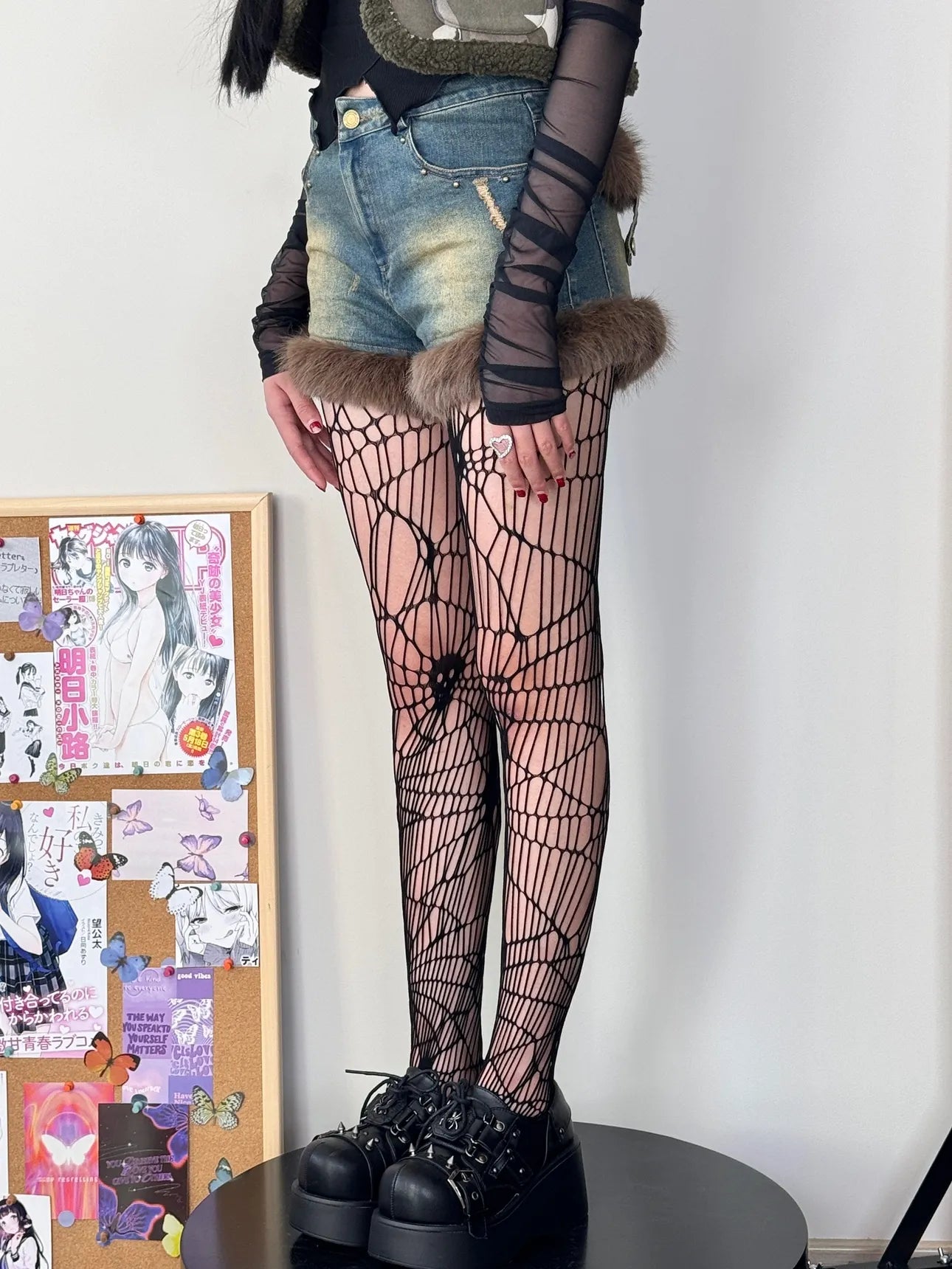 Skull Gothic Fishnet Tights
