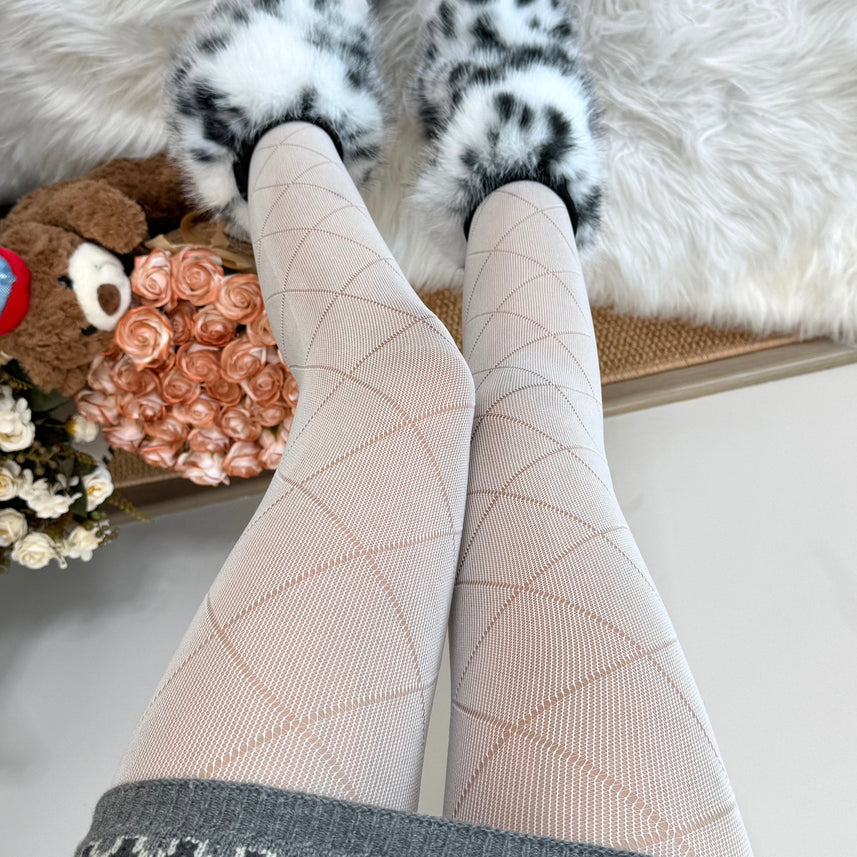 Fuzzy White Leopard Leg Warmers