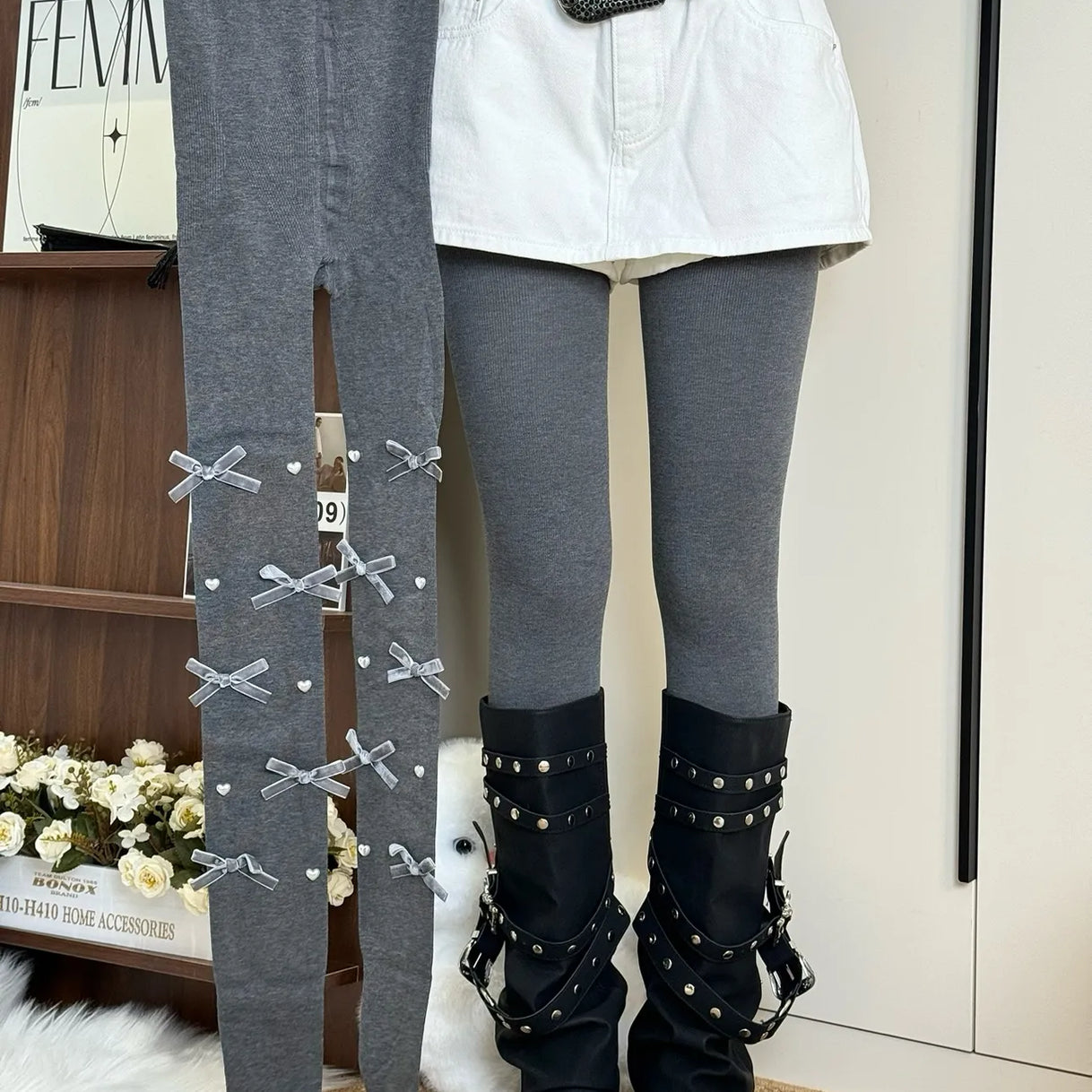 Sweet Pearl Bow Lolita Tights