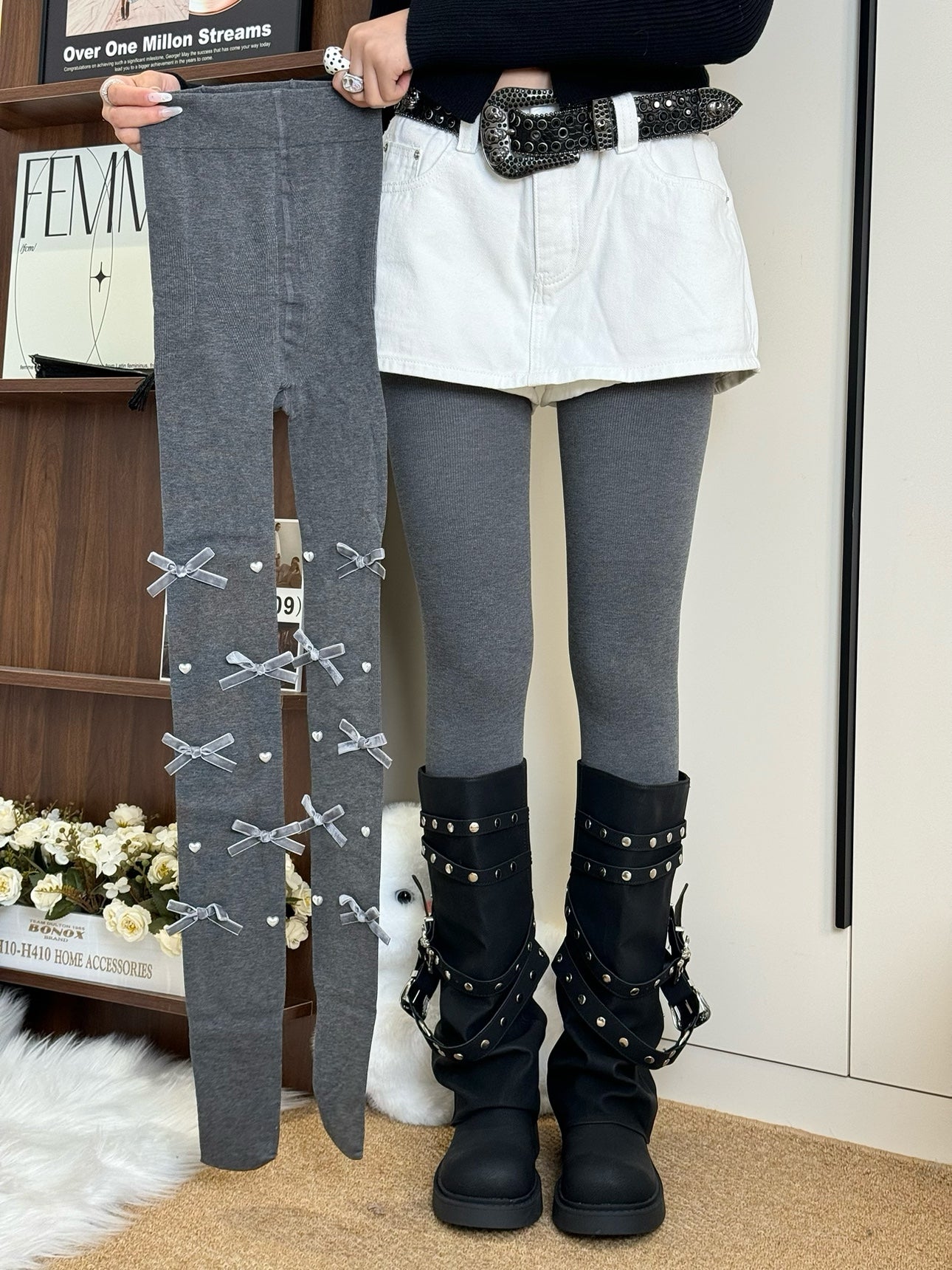 Sweet Pearl Bow Lolita Tights