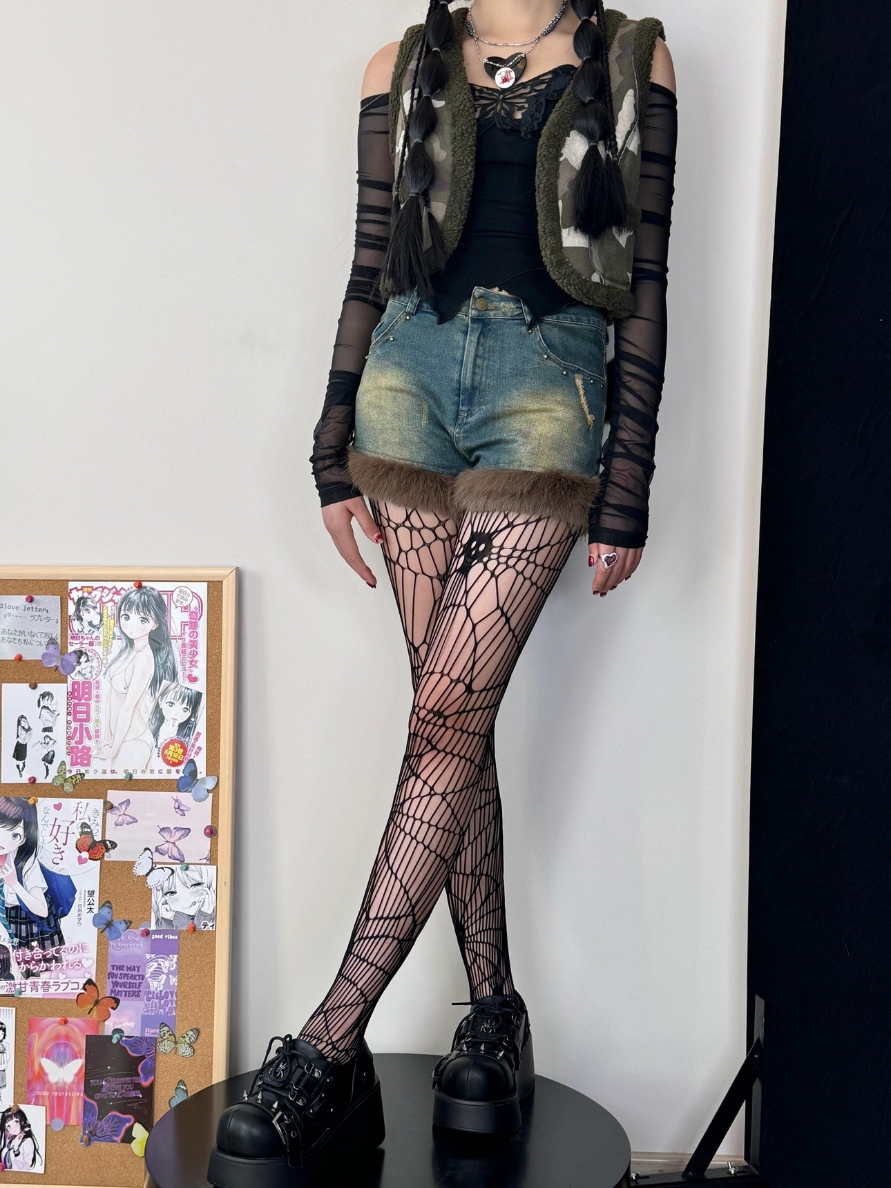 Skull Gothic Fishnet Tights