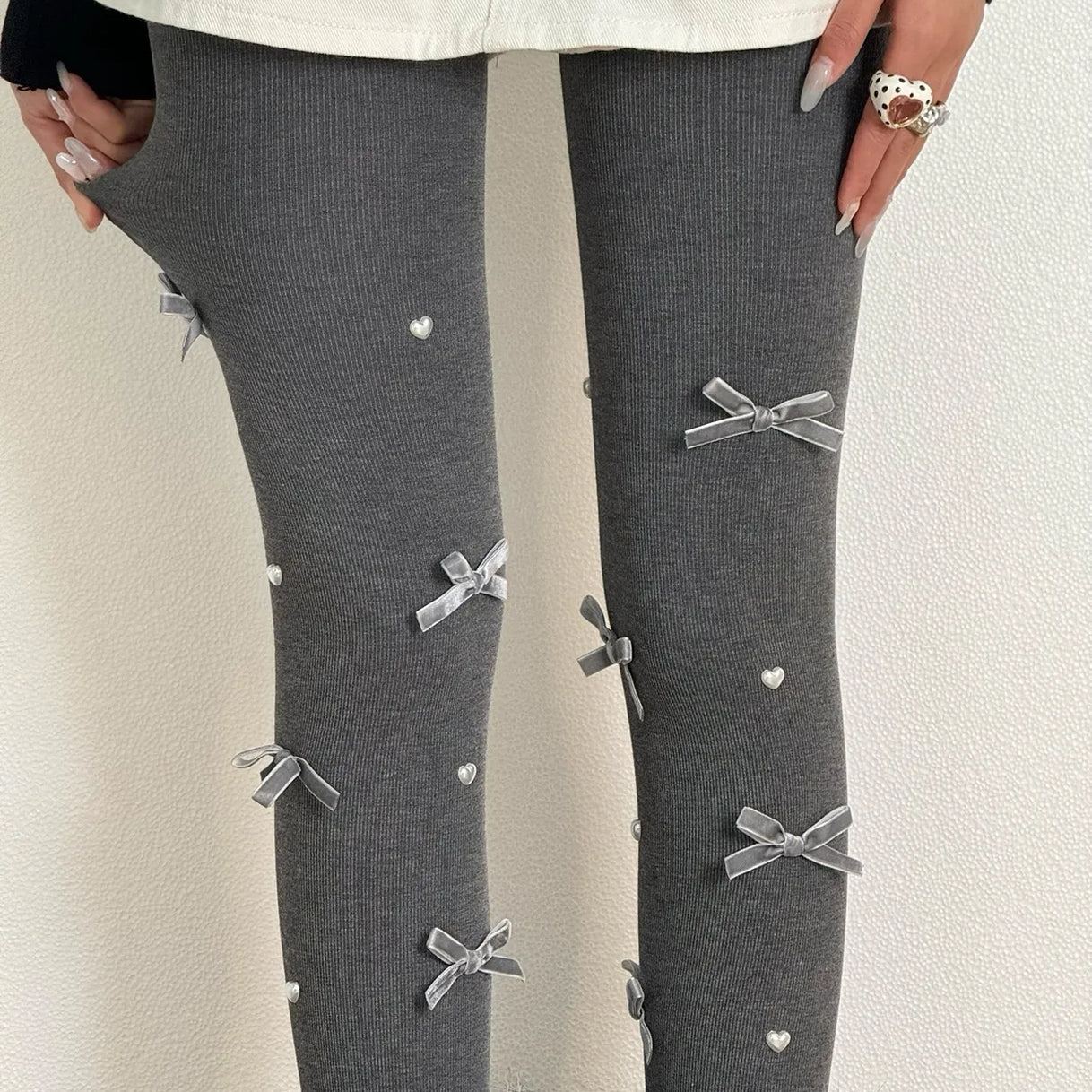 Sweet Pearl Bow Lolita Tights