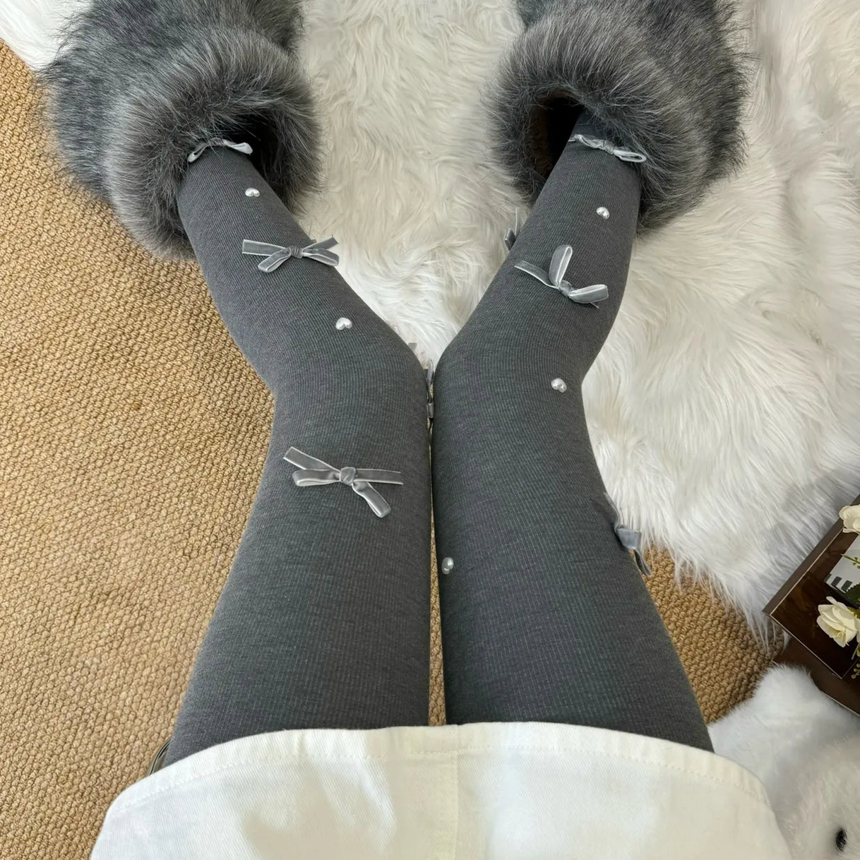 Sweet Pearl Bow Lolita Tights