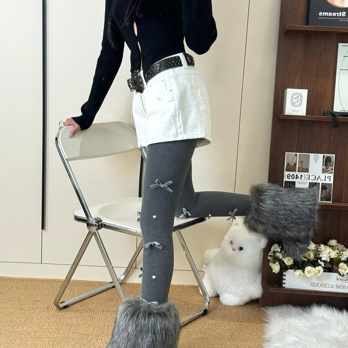 Sweet Pearl Bow Lolita Tights