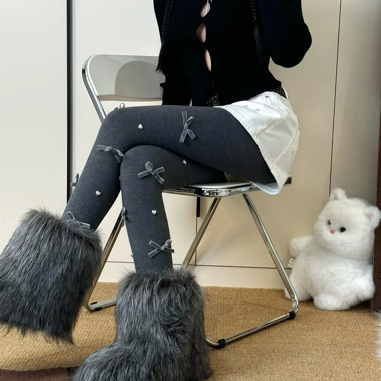 Sweet Pearl Bow Lolita Tights