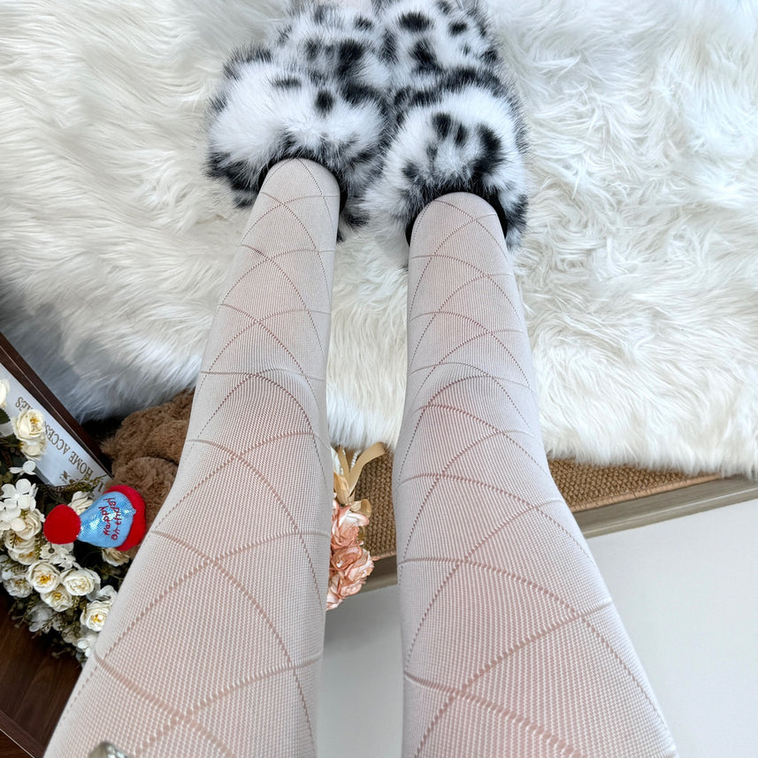 Fuzzy White Leopard Leg Warmers