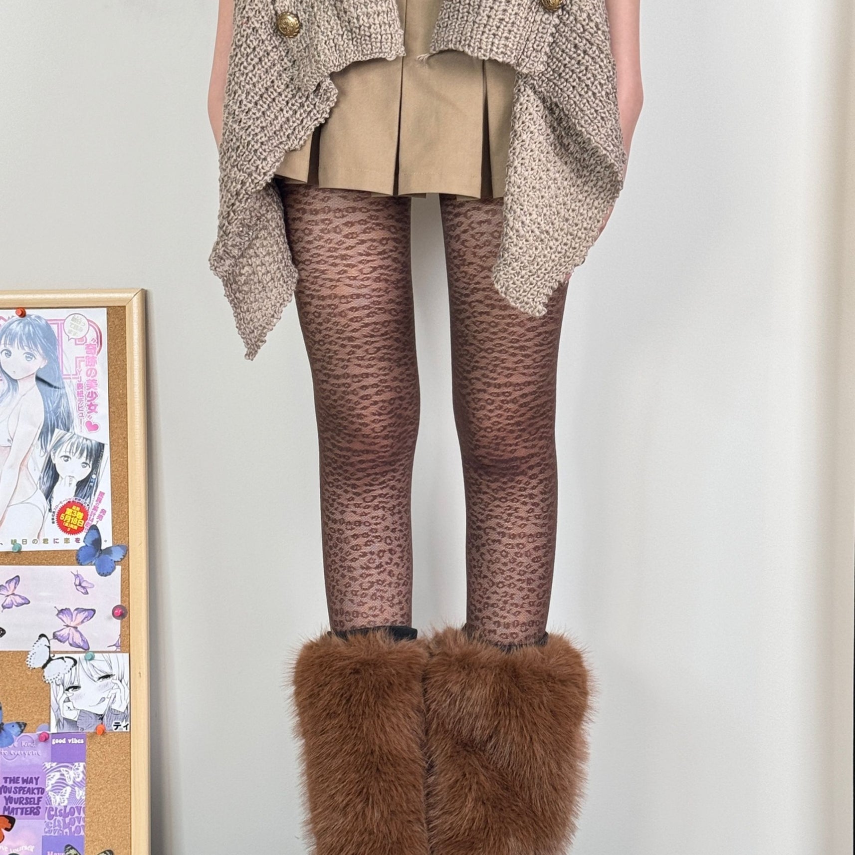 Y2K Faux Fox Fur Leg Warmers