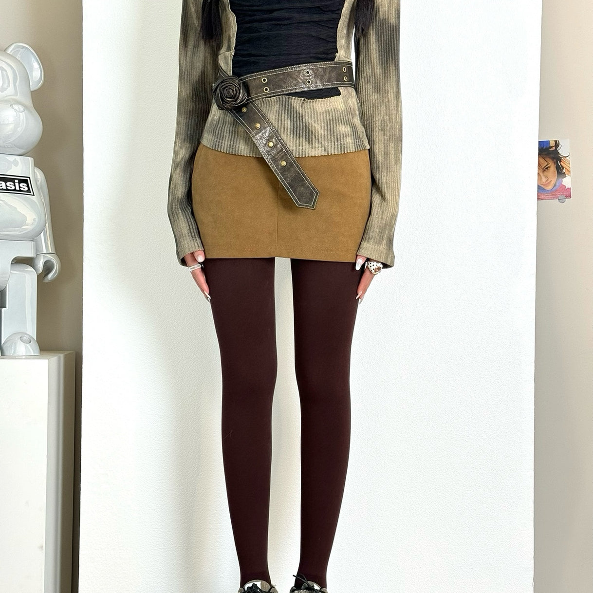 Plush Pearl Bow Lolita Tights