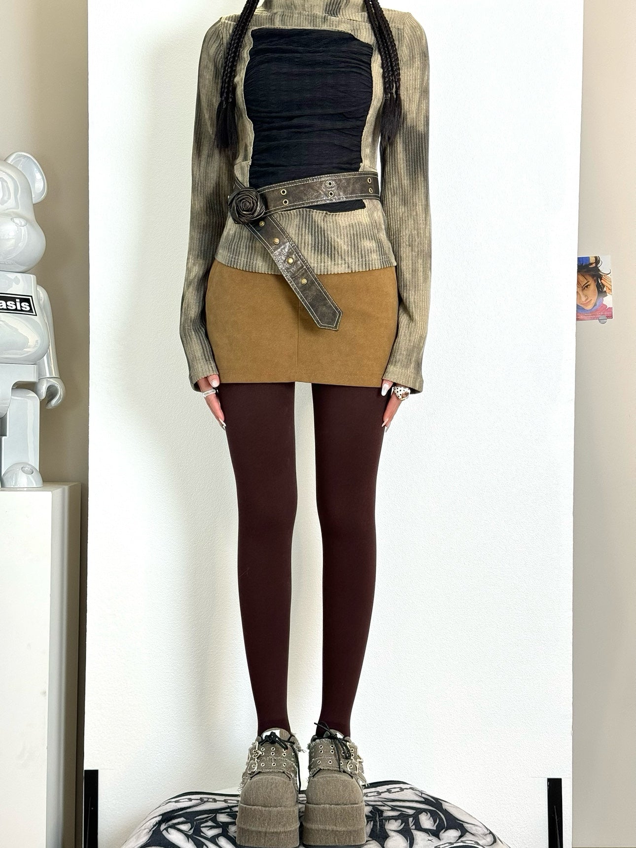 Plush Pearl Bow Lolita Tights