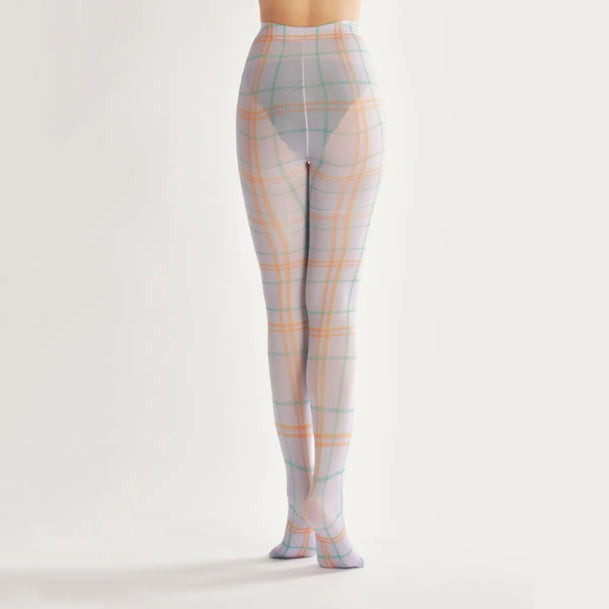 Striped Plaid Print Tights