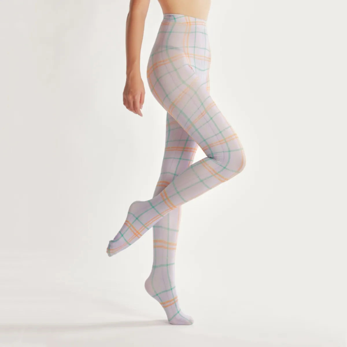 Striped Plaid Print Tights