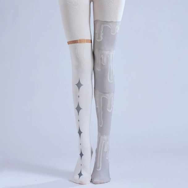 Punk Two-Sided Print Pantyhose