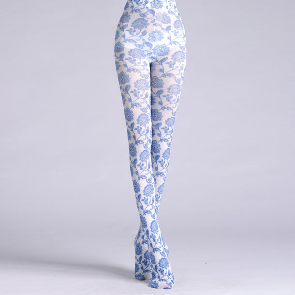 Chinese Porcelain Print Tights