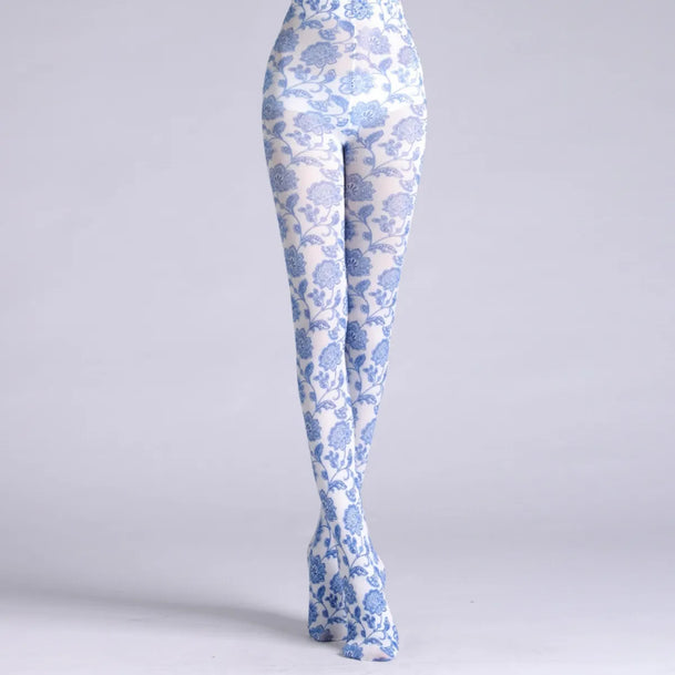 Chinese Porcelain Print Tights
